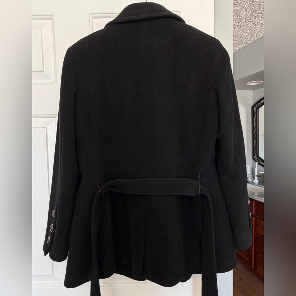 Calvin Klein Women's Black Pea Coat Size 10 - Picture 7 of 8